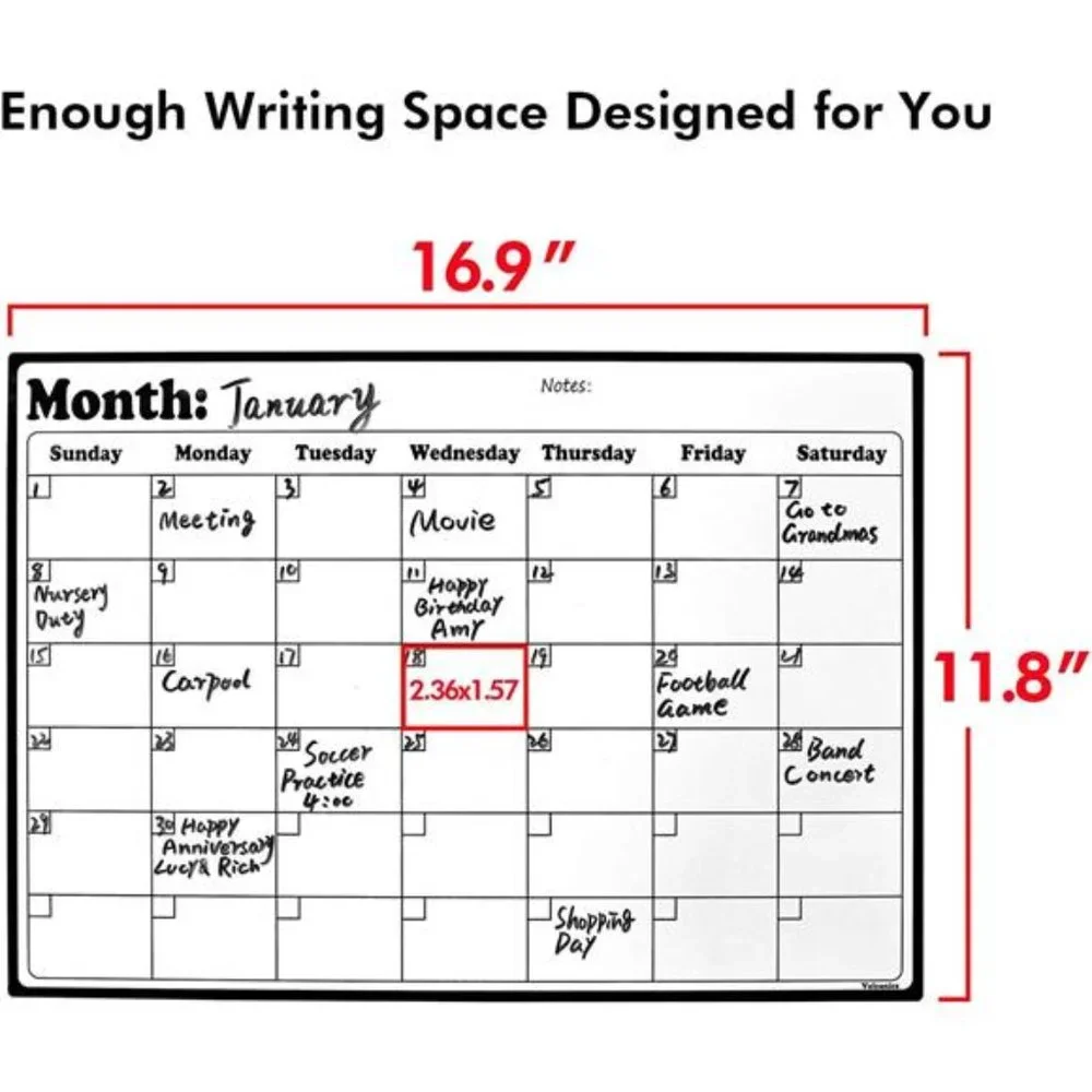 Magnetic Dry Erase Calendar Whiteboard Calendar for Fridge Planners 16x11 inches